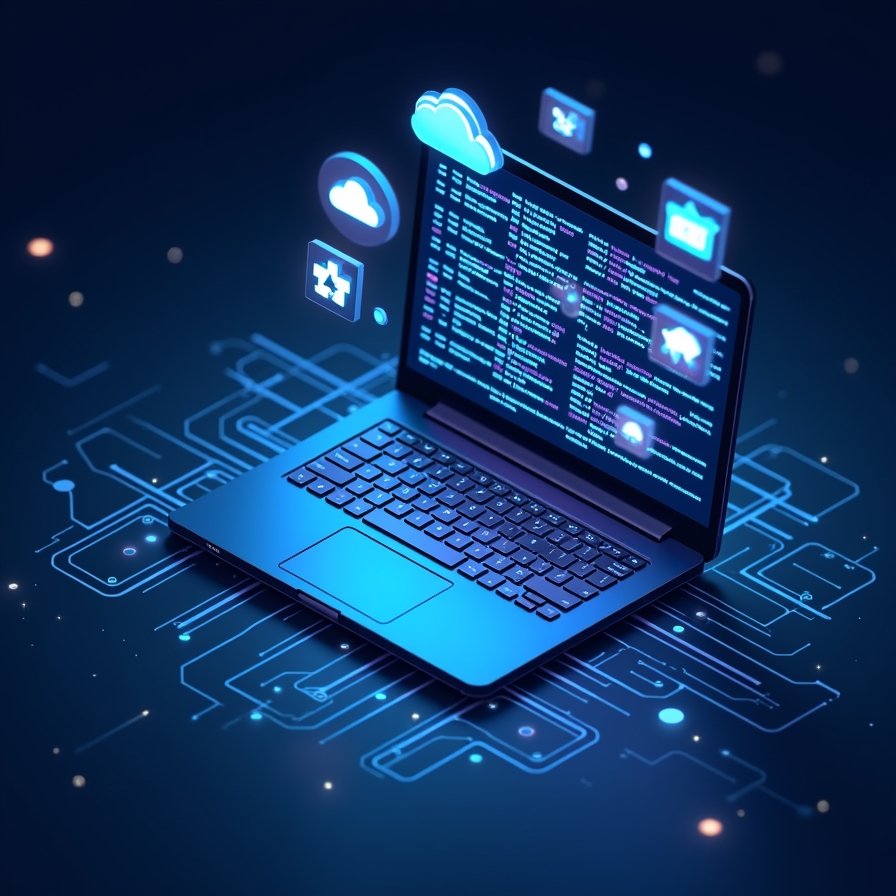 Flux_Dev_A_semiisometric_illustration_of_a_laptop_with_glowing_0